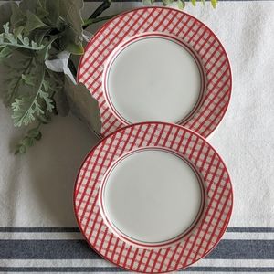 Homestead Ralph Lauren Plates, Wedgwood, Red & White Gingham, Polo